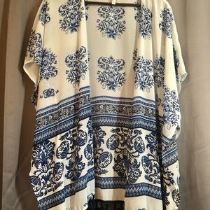 Blue and white kimono